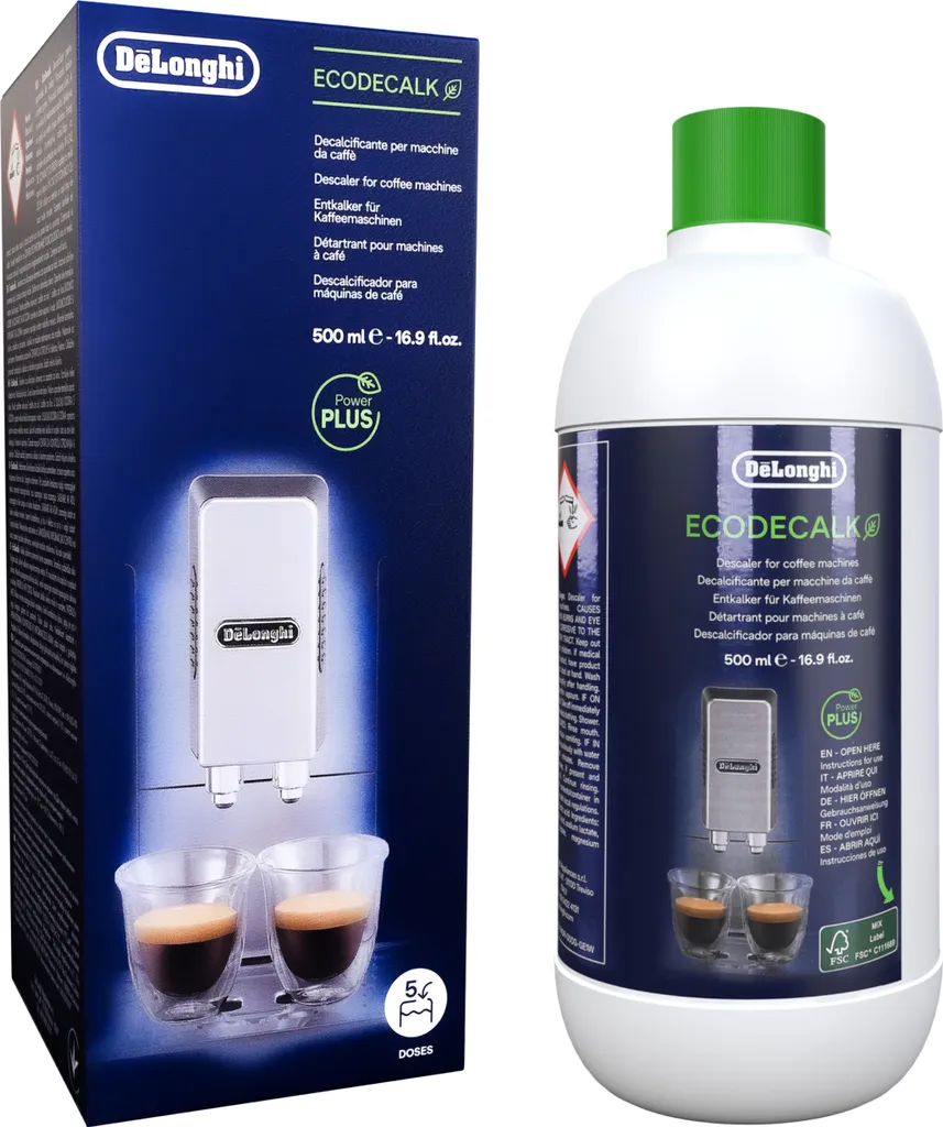 6x Wasserfilter + Delonghi 500ml EcoDecalk Entkalk Von Wesper Kompatible Mit DeLonghi ECAM 45.366.B – Bild 2