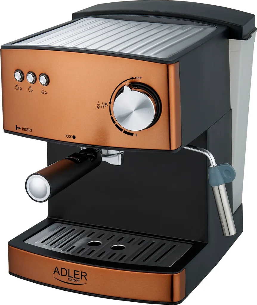 Adler Espressomaschine | Kaffeemaschine | Milchaufschäumer | Cappuccinomaschine | Siebträger Espressomaschine | Elektrische Espressomaschine | Bronze Design | 1,6L Wassertank | 850 Watt |15 Bar | – Bild 11