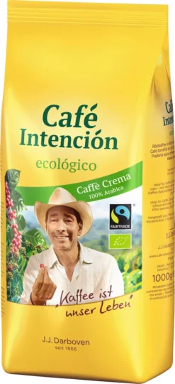 Café Intención Ecológico Caffè Crema | Fairtrade | Ganze Bohne | 1000g
