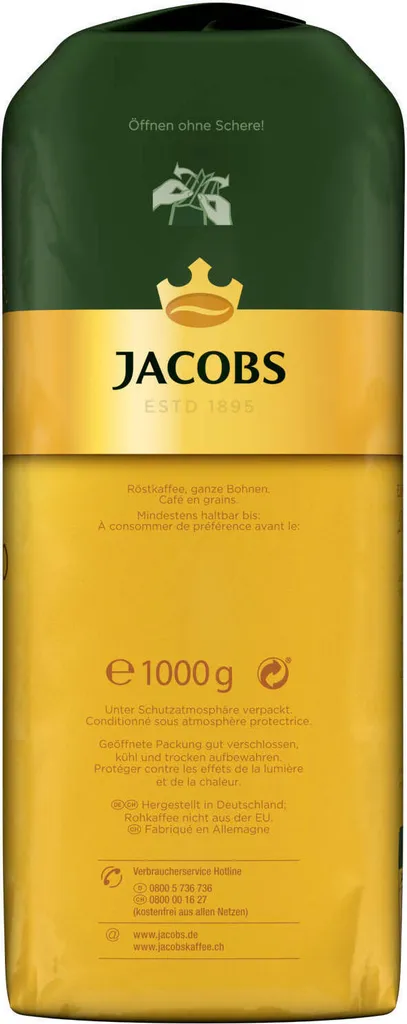 JACOBS Kaffeebohnen Expertenröstung Crema Italiano Bohnenkaffee 2 X 1 Kg Ganze Bohne – Bild 7