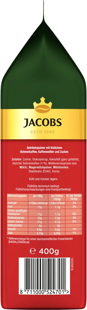 JACOBS Typ Cappuccino 10 Beutel Löslicher Kaffee Intantkaffee 10 X 400 G Cremig – Bild 5