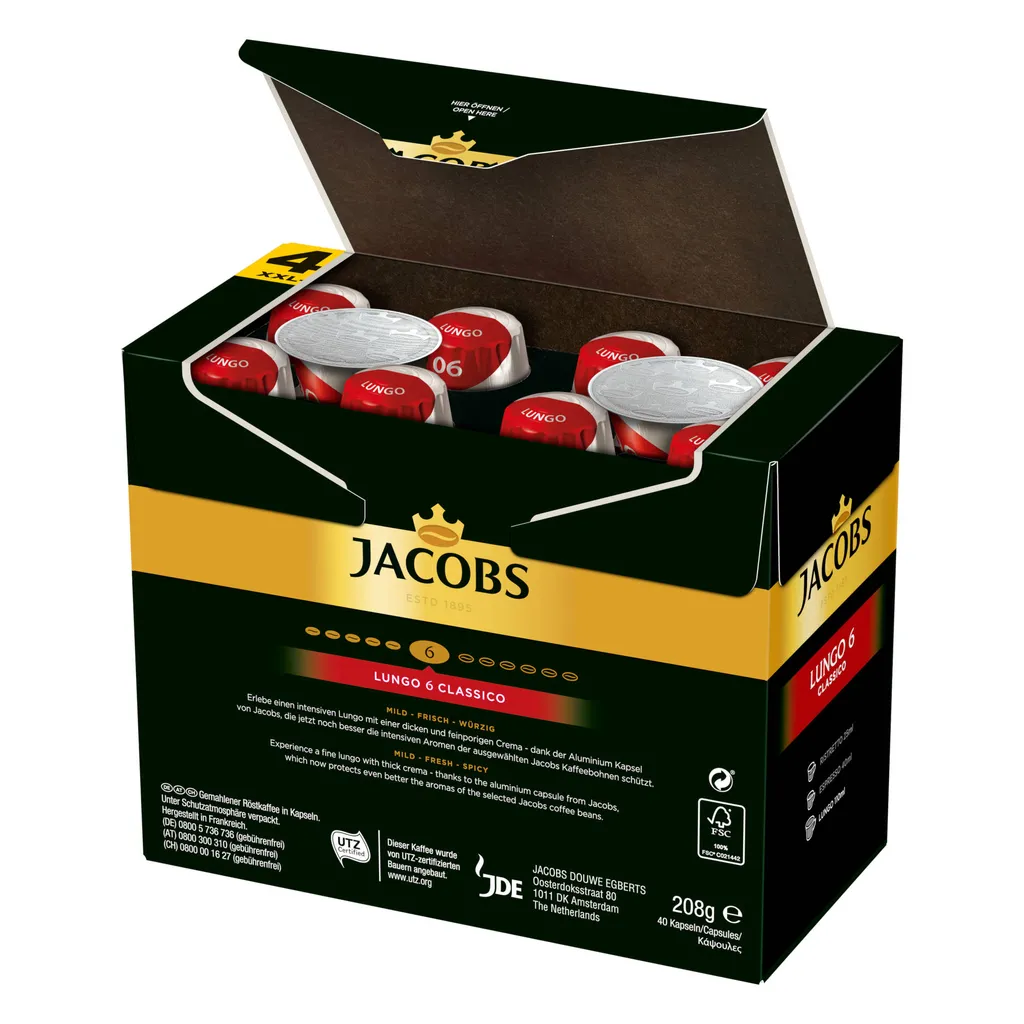 JACOBS Kapseln Lungo Classico 5 X 40 Nespresso®* Kompatible Kaffeekapseln – Bild 7