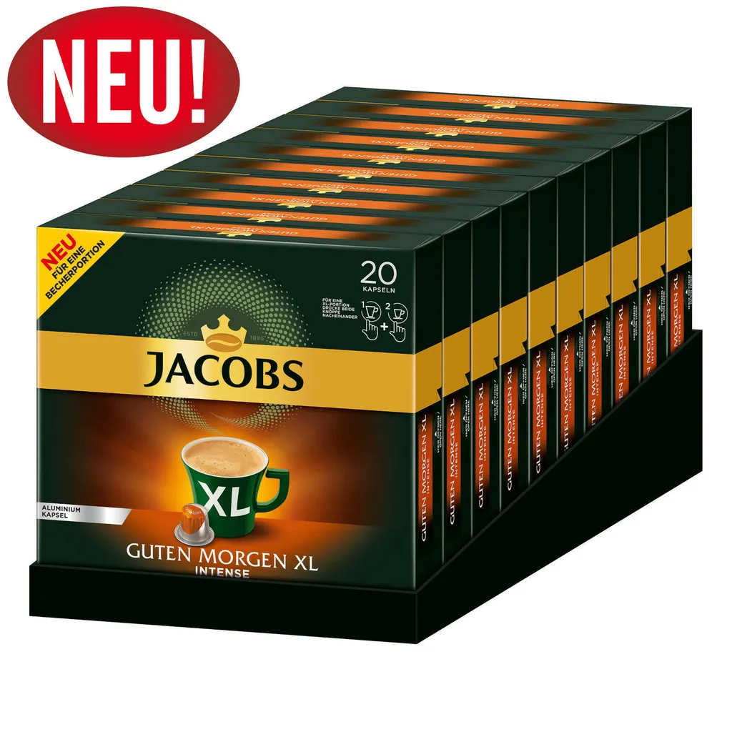 JACOBS Kapseln Guten Morgen XL Intense 200 Nespresso®* Kompatible Kaffeekapseln